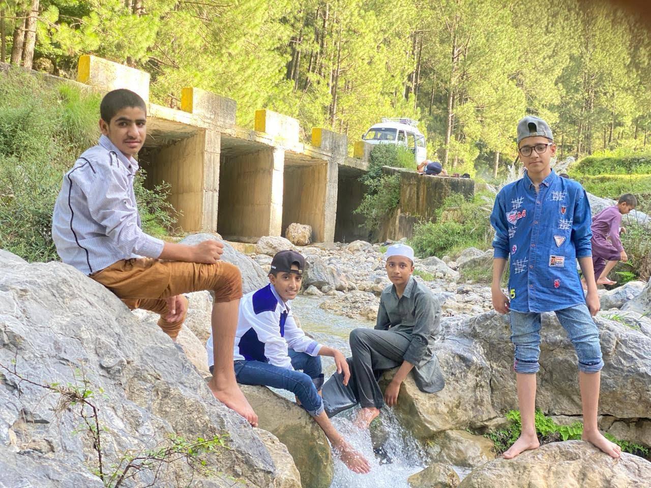 Children from Ashiana-e-Korang on a hillside outing